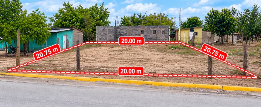 Terreno frente a calle pavimentada en el Ejido El Orégano